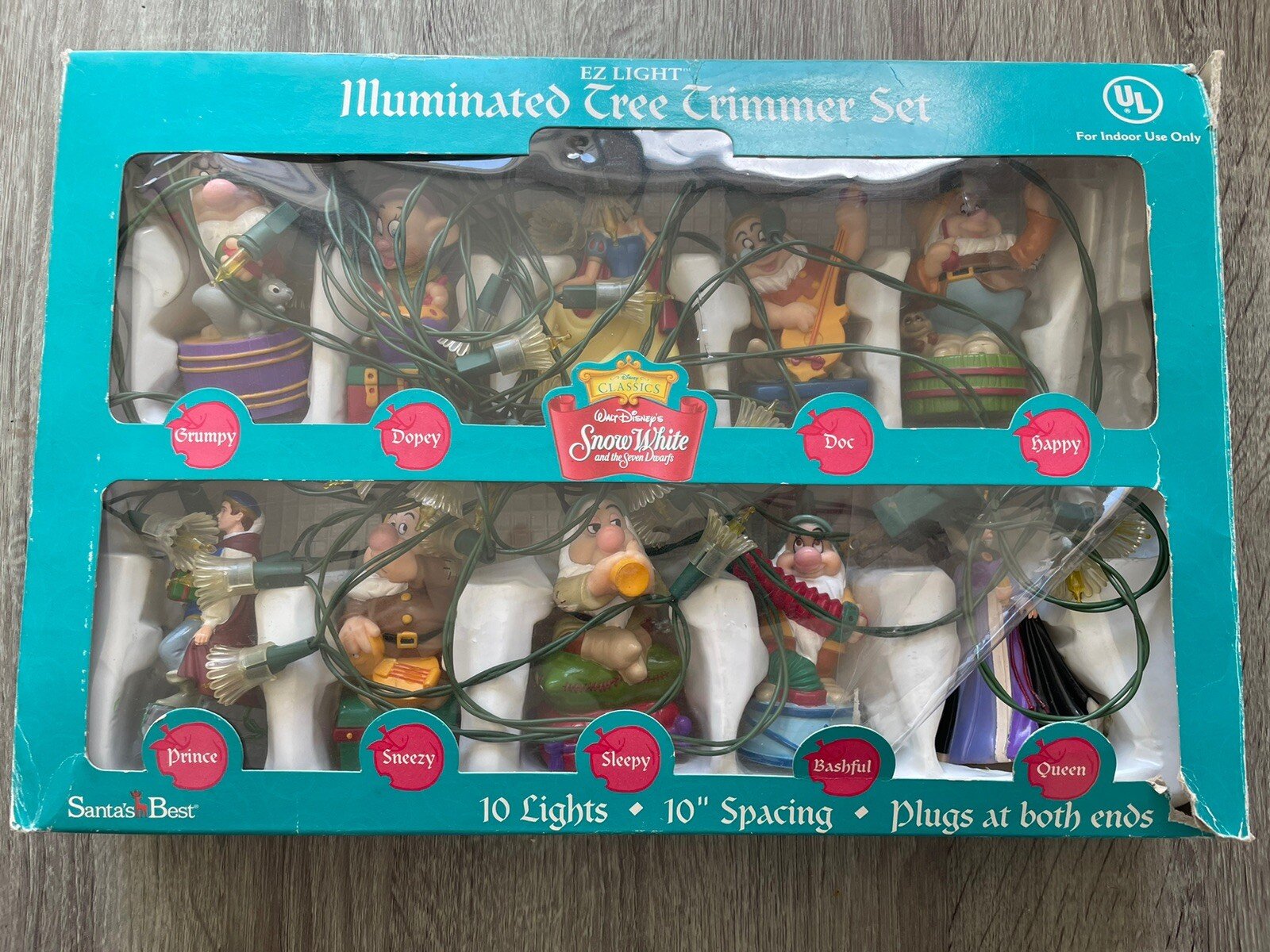 1999 Santa's Best EZ Light Disney Snow White Illuminated Tree Trimmer Set