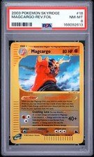 2003 POKEMON SKYRIDGE #18 MAGCARGO-REVERSE FOIL PSA 8