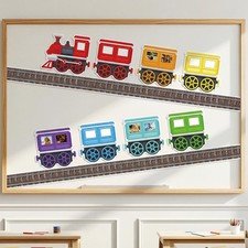 23 Pcs Train Bulletin Board Decorations Set with Writable Train Cutouts 98ft ...