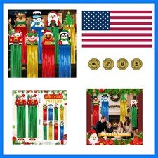 8 Pcs Large Outdoor Christmas Santa Claus Hanging Decorations with Tassel 41 ...