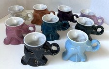 9 Frankoma GOP Republican Elephant Mugs 1980 - 1995 Vintage Political Pottery