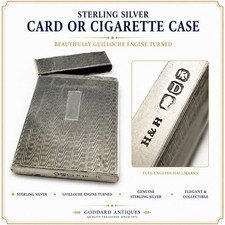 Antique Continental Sterling Silver Card Or Cigarette Case Hallmarks 52 Grams