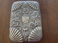 Antique Sterling Silver Engraved Cigarette Case - Victorian/Edwardian