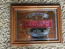 BALLATORE SPUMANTE Bar Vintage Advertising Mirror- Great!