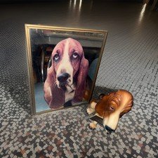 Basset Hound Hush Puppies Sad Face Dog 7-1/2” Vntg 1960s Breyer With Mirror