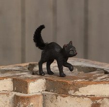 Bethany Lowe Halloween Black Scaredy Cat figurine, TD6035, 4" Tall NWT