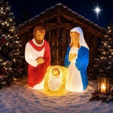 Blow Mold Christmas Nativity Set of 3 General Foam New U.S.A. Large 28”