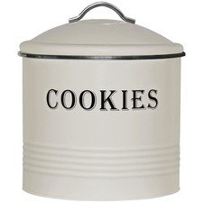 Blue Donuts Vintage Cookie Jar - Airtight Counter Standard, Ivory