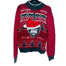 Bob Ross Ugly Christmas Sweater Medium Spencers Gifts Works! Holiday Party