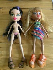 Bratz Doll lot of 2 Raya Mexico w/ clothes & Long black hair both w/ shoes 2015
