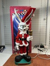 Bugs Bunny Animated Christmas Santa Lamp Post 26” Looney Tunes 1996 Vtg Works