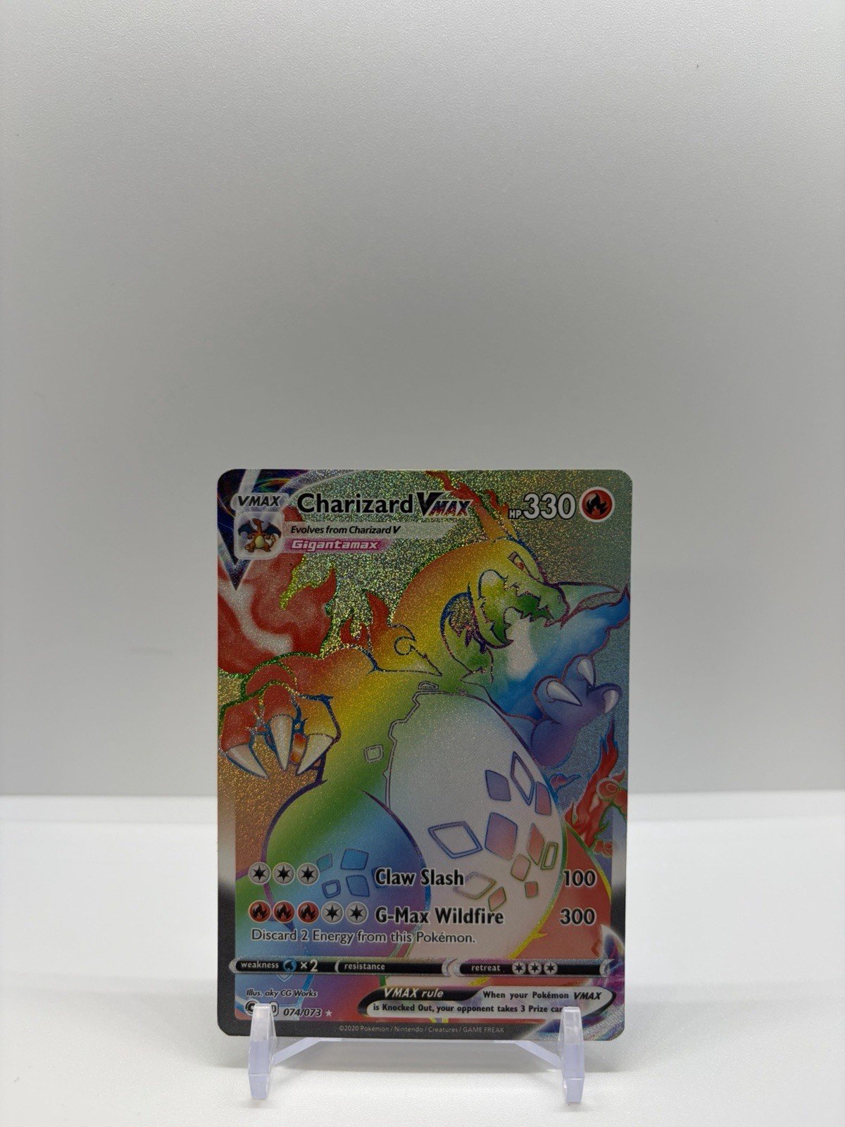 Charizard VMAX (Secret) 074/073 Champions Path Holo Rainbow Rare Light Play