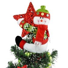 Christmas Decorations Snowman Tree Topper Curtain Tie and Hugger Xmas Gift