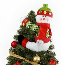 Christmas Decorations Snowman Tree Topper Curtain Tie and Hugger Xmas Gift