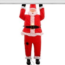 Christmas Gemmy 6.5 ft Realistic Santa Hanging from Roof Airblown Inflatable