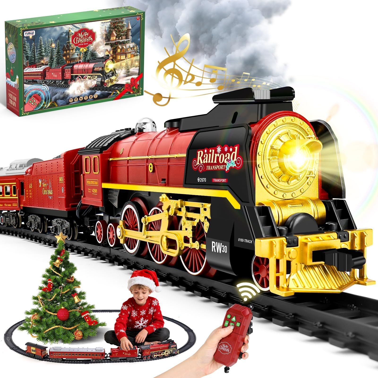 Christmas Train Set for around under The Tree, Electric Christmas Tree Train ...