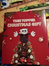 Christmas Tree Topper Plush Jack Hugger Black White Stripe Decor New