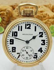 Clean Antique pocket watch Hamilton 992E Elinvar 21 jewel railroad grade var B