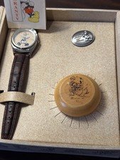 Disney Donald Duck 65th Anniversary Watch Set Japan Vintage Box Medallion