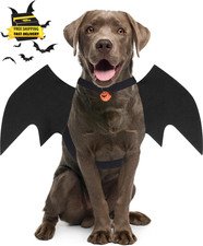 Dog Halloween Costumes for Medium Dogs, Dog Bat Wings with Pumpkin Bell Pet Hall