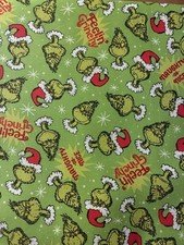 Dr Seuss How The Grinch Stole Christmas “Feeling Grinchy” Fabric Kaufman BTY