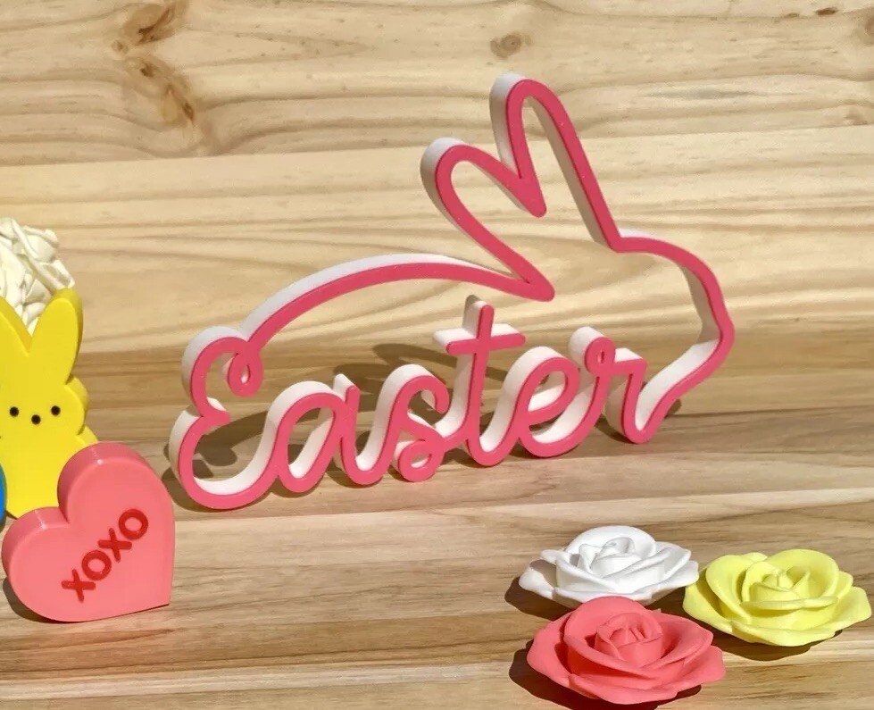 Easter Bunny Statue Line Art Home Decoration Easter Spring Decor Sign Gift Idea
