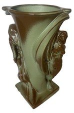 Frankoma Art Nouveau Pottery Vase Female Nudes Signed by Designer Gerald Smith