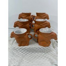 Frankoma Pottery 1980 Democratic Donkey Mugs Set of 6 Terracotta DEM D605-739