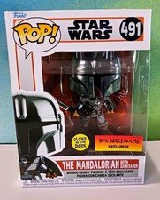 Funko Pop! Vinyl Star Wars Mandalorian w Glow In The Dark Saber Box Warehouse Ex