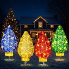 Giant Christmas Lighted Lamp Post - 4 Pack Indoor/Outdoor Holiday Decor