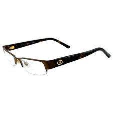 Gucci GG2876 Vintage Womens Metal Eyeglass Frame ZOU Brown Havana 51-18 Italy