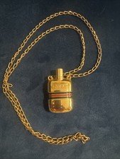 Gucci Vintage Logos Perfume Bottle Motif Gold Chain Necklace - RARE!