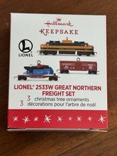 HALLMARK 2016 LIONEL TRAINS 2533W GREAT NORTHERN FREIGHT SET MINIATURE ORNAMENT