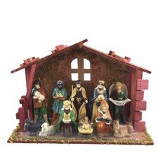Home Accents 13 Piece Nativity Scene Set with Stable New