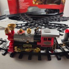 Home Accents Holiday Christmas Tree Train Set 9 Ft Track Tested Works Video