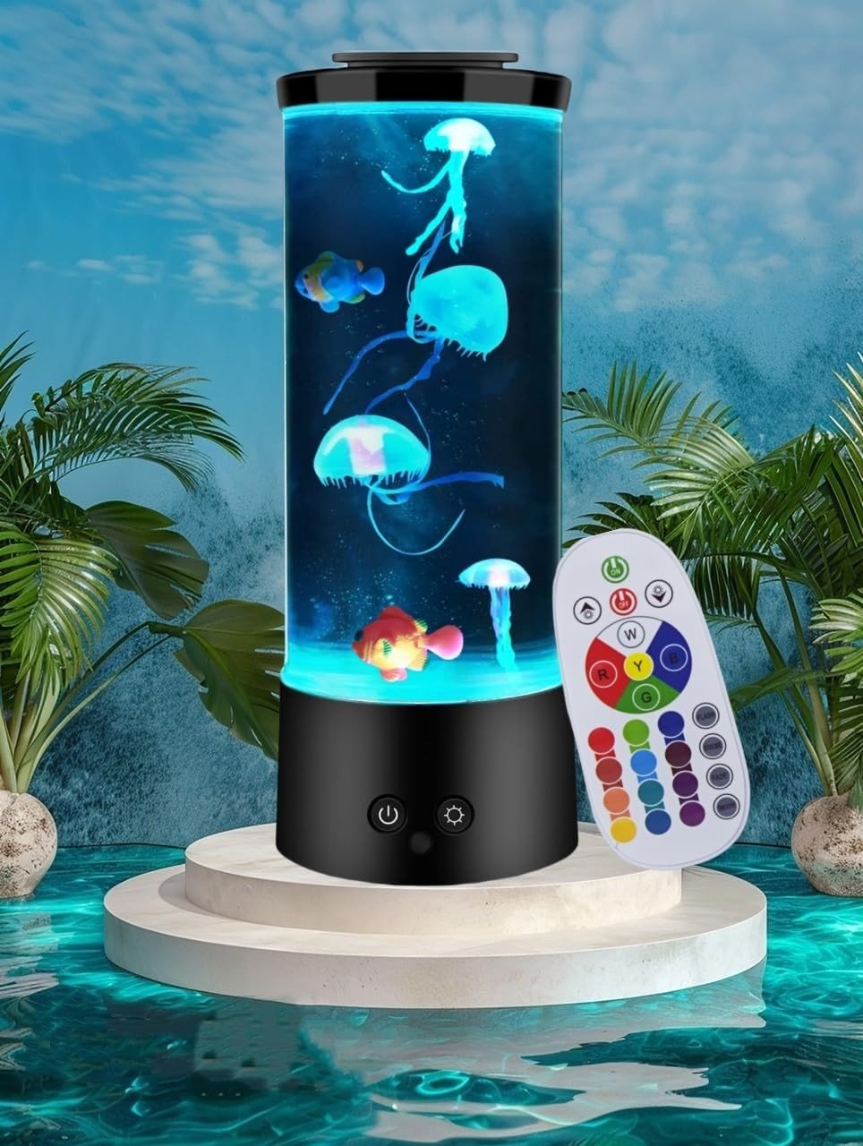 Jellyfish Lamp with 16 Colors Changing for Relax Mood Light Gift with USB for Ki