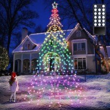 Lomotech RGB Color Changing Christmas Tree Lights - 10Ft 404 LED 7.08" Topper