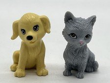 Mattel Barbie Family Pets 2008 Grey Kitty Cat and Doggie Day Care Yellow Lab Dog