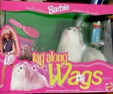 Mattel Barbie Tag Along Wags Puppy Dog Set w/ Brush Leash Bowl MPN 3335