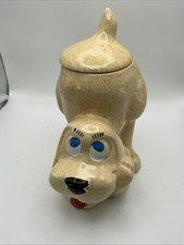 McCoy Thinking Puppy Hound Dog Yellow/ Tan Cookie Jar 0272-USA Vintage NICE