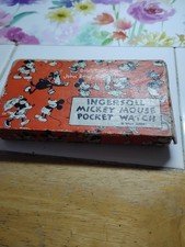 Mickey Mouse Ingersoll Pocket Watch Box 1930s Sold As Is Nr Just Box