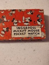 Mickey Mouse Ingersoll Pocket Watch Box 1930s Sold As Is Nr Just Box