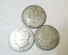 Morgan Silver Dollars -Lot of 3 -Consecutive yrs 1882CC-1884CC