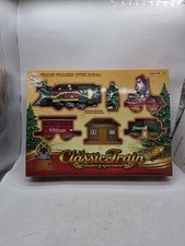 New Classic Christmas Tree Train Set Sounds & Lights Large 20 Piece Battery Oper