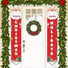 Outdoor Christmas decor Front Porch Sign Set of 2, Merry