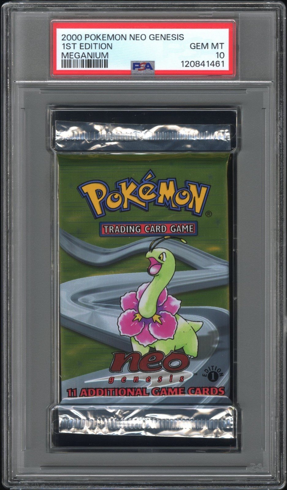 Pokemon 2000 Meganium 1st Edition Booster Pack Neo Genesis PSA 10 - English WOTC