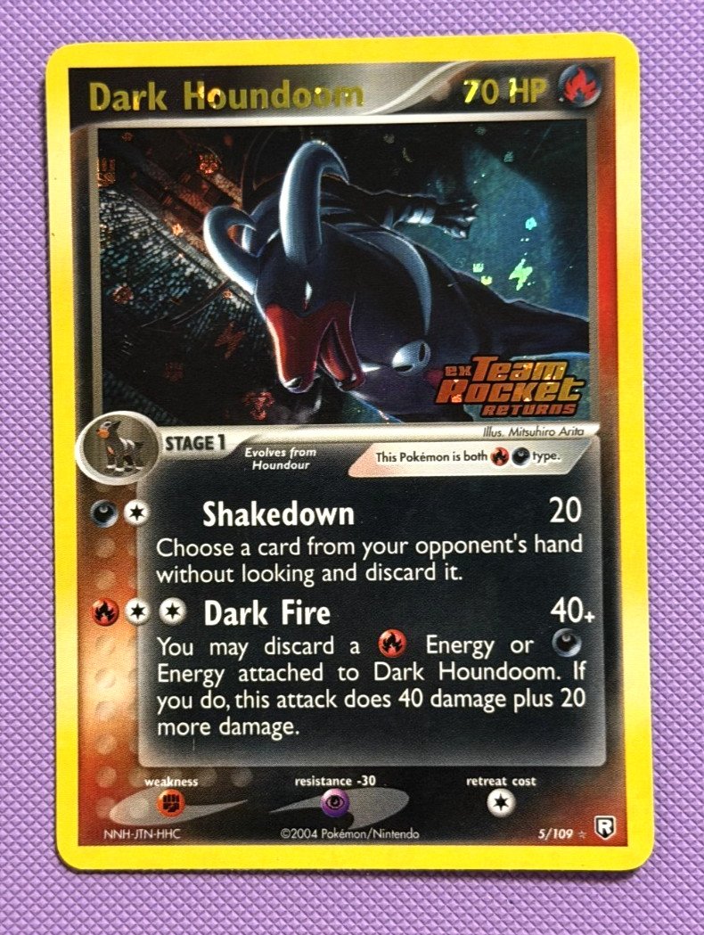 Pokemon: Dark Houndoom (Reverse Holo) Team Rocket Returns 5/109 CLEAN