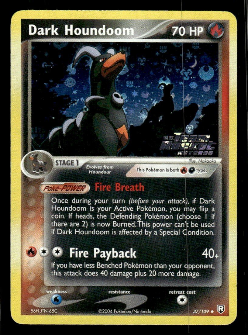 Pokemon Team Rocket Returns #37/109 Dark Houndoom Reverse NM (Minor Scratches)