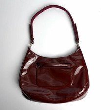 PRADA Vintage Patent Leather Shoulder Bag Bordeaux Logo Archive Y2K Authentic