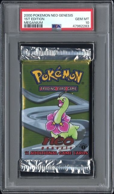 PSA 10 Pokemon 1st Edition Neo Genesis Meganium Booster Pack 2000 WOTC Sealed